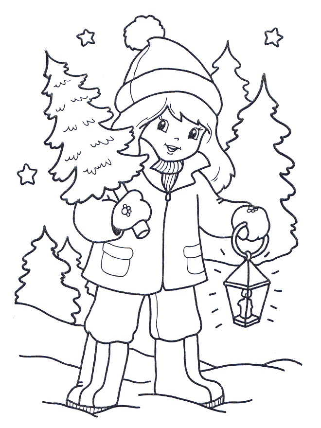 Niña con Arbol de Navidad