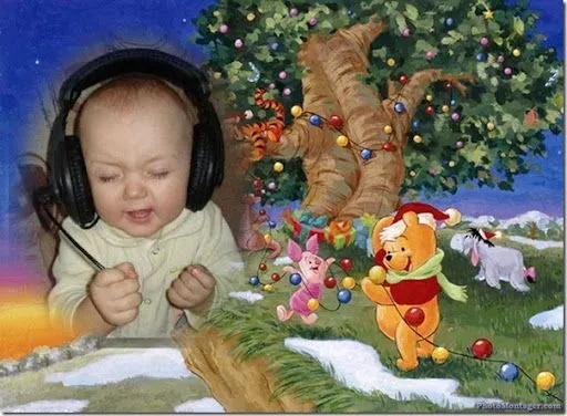 Navidad, fotomontaje de Winnie the Pooh con la foto de tu hijo ...