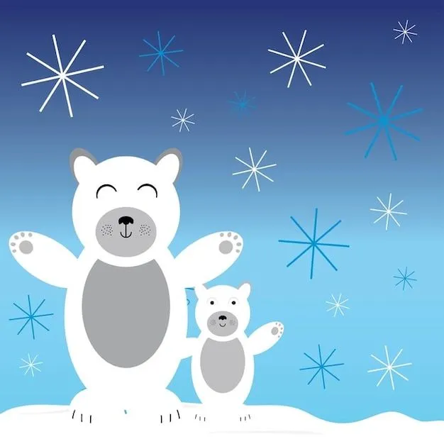 Navidad helada polar bears vector | Descargar Vectores gratis