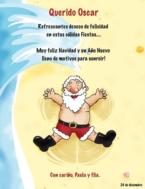 navidad playa - Tarjetas para imprimir GRATIS en tu casa en www ...