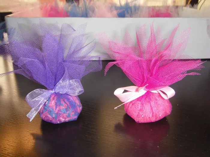 Nenúfares de tul con arroz de colores. - Manualidades - Foro Bodas.net