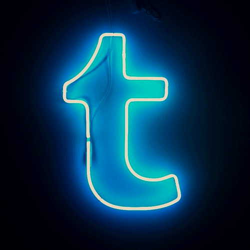 Neon “t” for Tumblr I spotted this simple,... | Type Worship