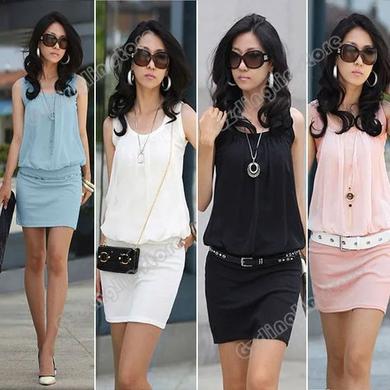 New 2014 Fashion Women Wear Work Sleeveless Stripe Lace Chiffon ...