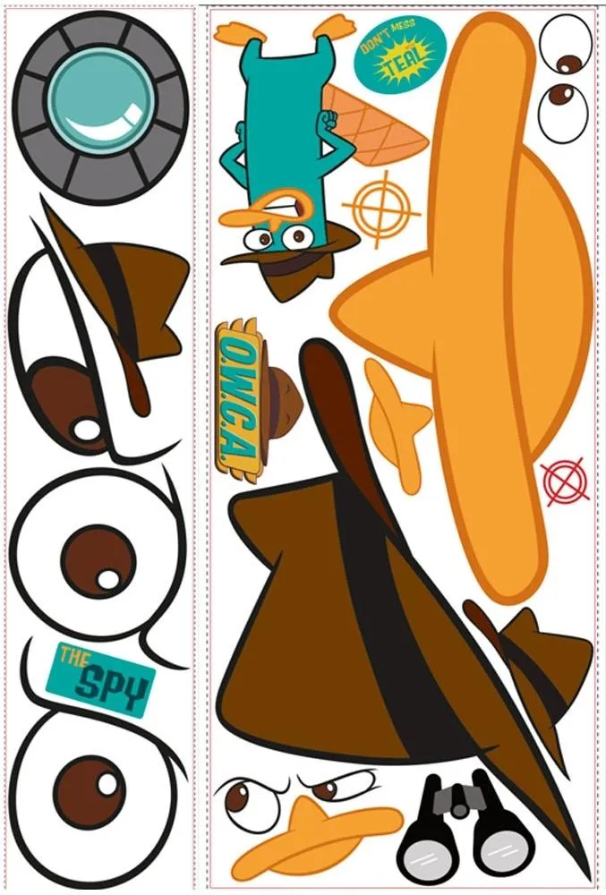 New Giant Agent P Face Wall Decals Perry The Platypus Stickers ...