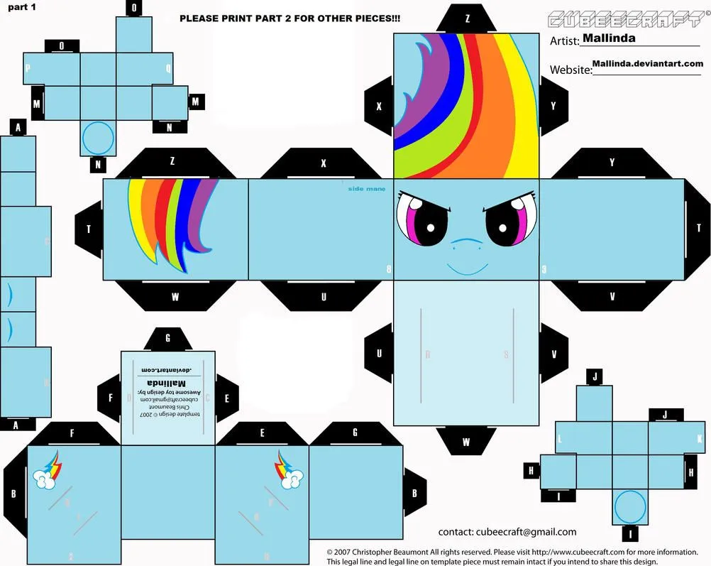 NEW rainbowdash cubee craft part 1 by Mallinda on DeviantArt