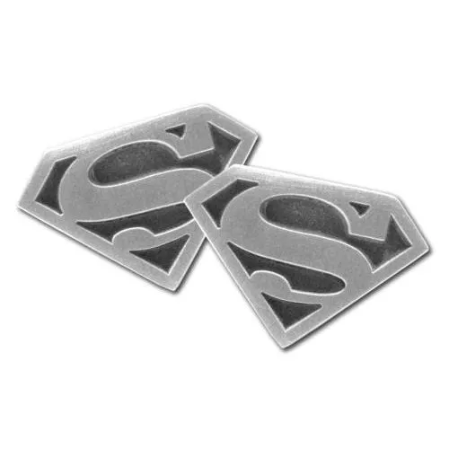 New Silver Rhodium Superman Logo Cufflinks Retro Vintage DC Comics ...