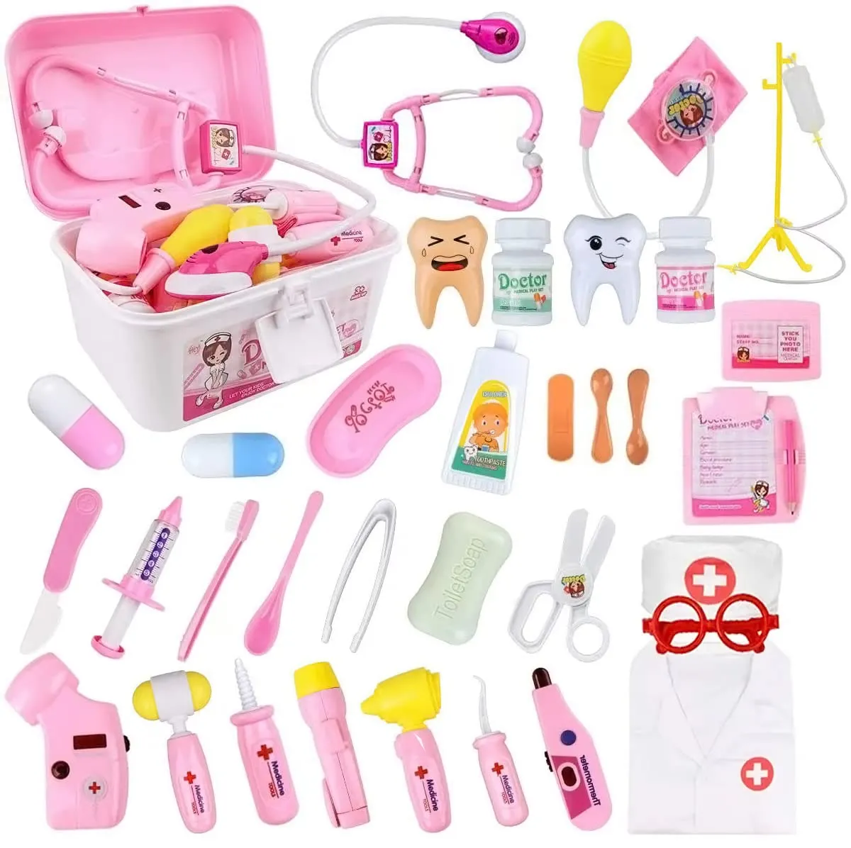 NEWKIBOU 35 Piezas Kit de Doctor para niñas,Doctor Juguete,Maletín Medico  Juguete Doctora Cosplay Juguetes, Juego de rol Regalos para Niños Mayores  de 3 años con Accesorios : Amazon.com.mx: Juguetes y Juegos