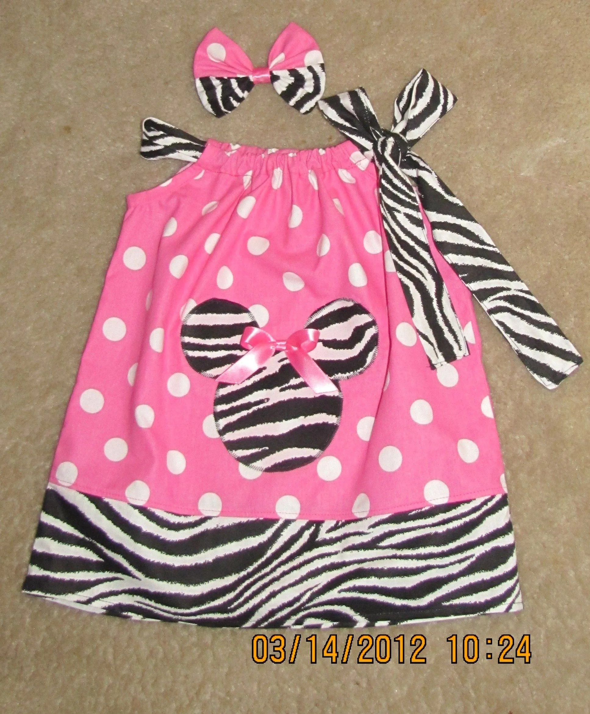 nikkinmikeysboutique | Minnie mouse dress pink polka dot hot pink ...