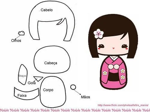 NINAY CRAFT: Pola Boneka Jepang