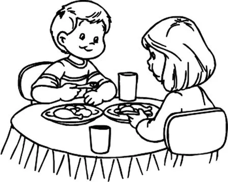 Niño almorzando caricatura - Imagui