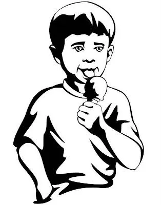 COLOREA TUS DIBUJOS: Niño comiendo helado, sorbete, para colorear ...