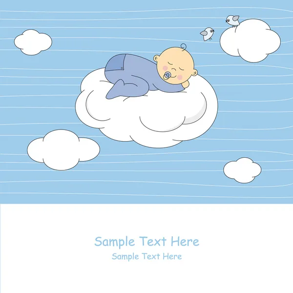 niño durmiendo en la nube — Vector stock © sbego #8260178