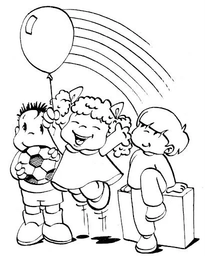 Niño con globos para colorear - Imagui