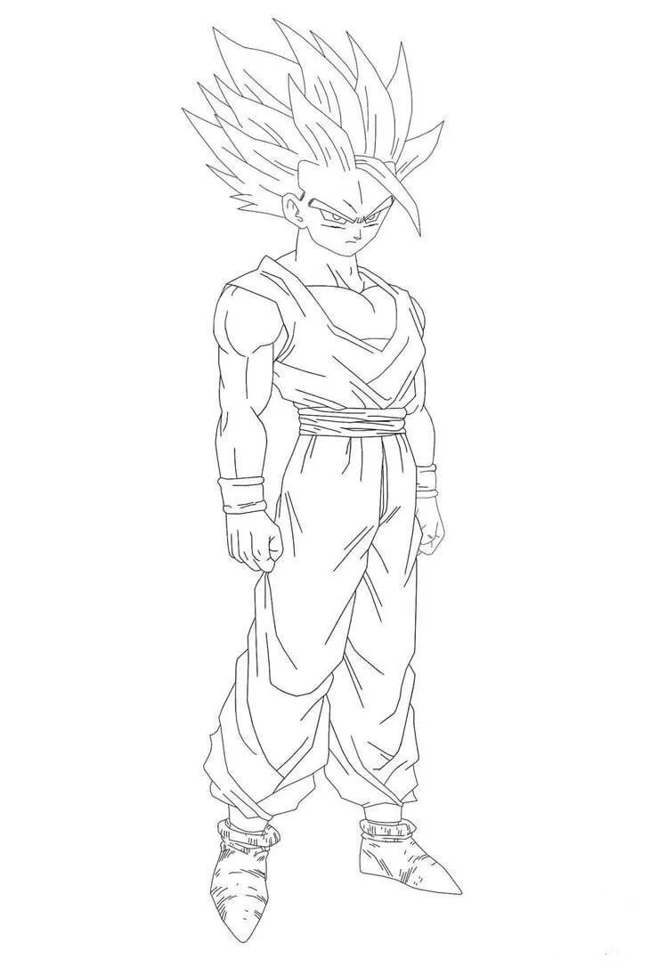 Niño Gohan Enojado para colorear, imprimir e dibujar –ColoringOnly.Com