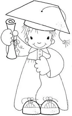 Niño graduado para colorear