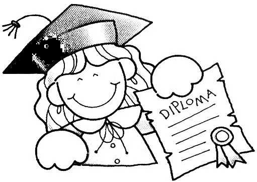 Pinto Dibujos: Graduada con diploma para colorear