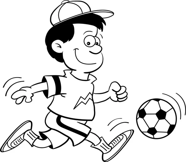 niño jugando soccer — Vector stock © kenbenner #11399949