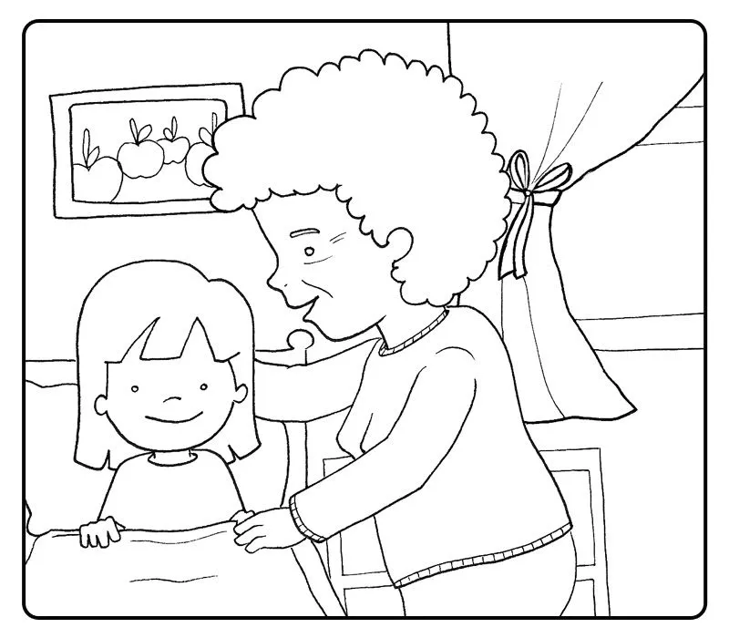 niños acostandose Colouring Pages