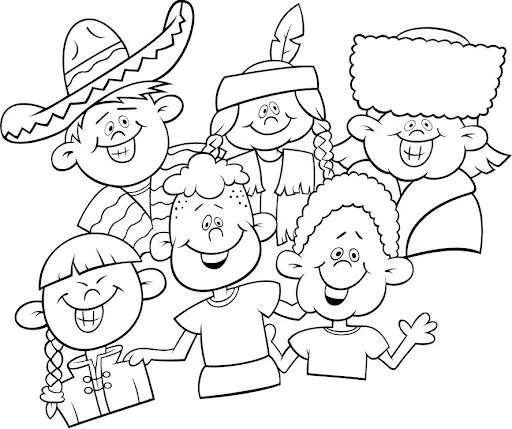 LOS NIÑOS Y LA AMISTAD PARA COLOREAR | Dibujos para colorear