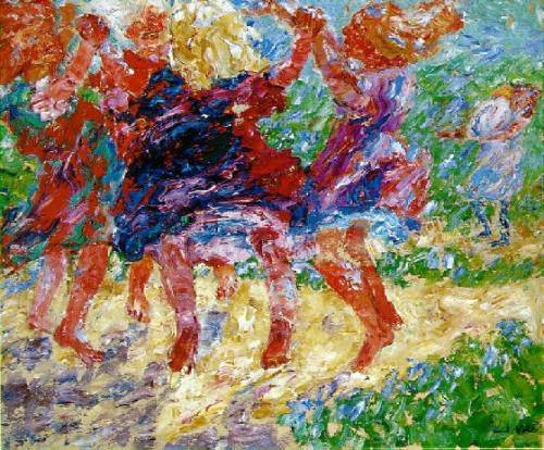 NIÑOS BAILANDO LOCAMENTE – (1909) – EMIL NOLDE – | YLADAH