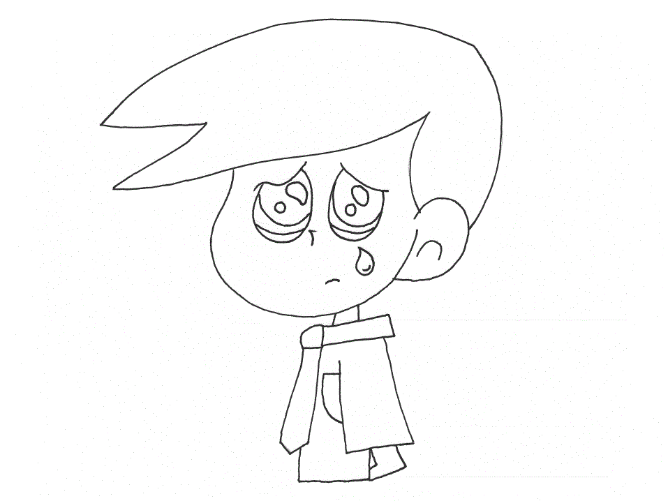 Dibujo para colorear de un niño triste - Imagui