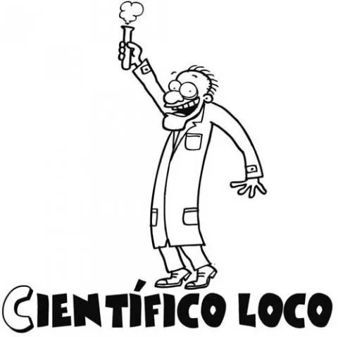 Imprimir dibujos para colorear : Científico loco