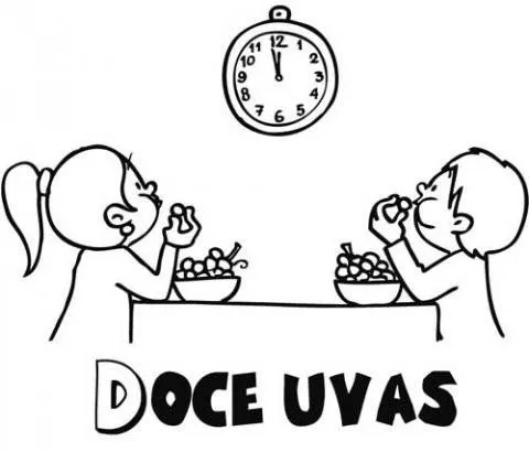 de niños comiendo las doce uvas de Navidad