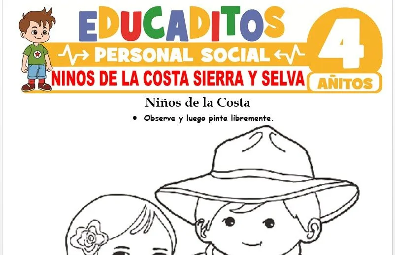 Niños de la Costa, Sierra y Selva para Niños de 4 Años » Educaditos.com