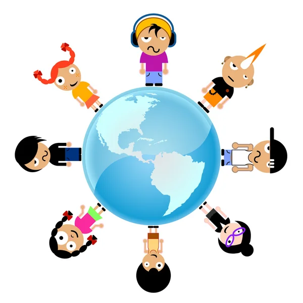 niños de dibujos animados del mundo — Vector stock © bogalo #7850291