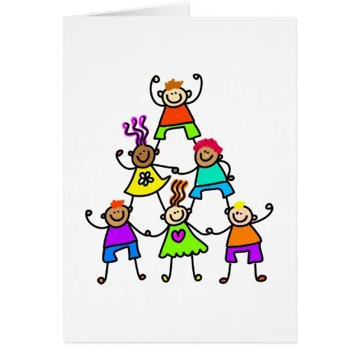 Niños del trabajo en equipo tarjetas de Zazzle.