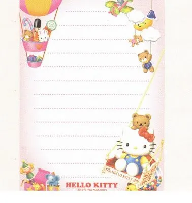 PARA NIÑOS E INFANTIL: BONITO PAPEL DE CARTA DE HELLO KITTY PARA ...