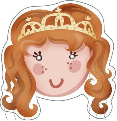 PARA NIÑOS E INFANTIL: CARETA DE PRINCESA PARA IMPRIMIR Y RECORTAR