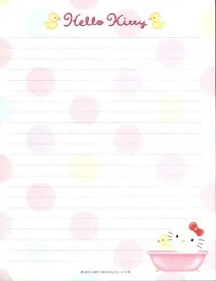 PARA NIÑOS E INFANTIL: HOJAS DE PAPEL DE HELLO KITTY PARA ESCRIBIR ...