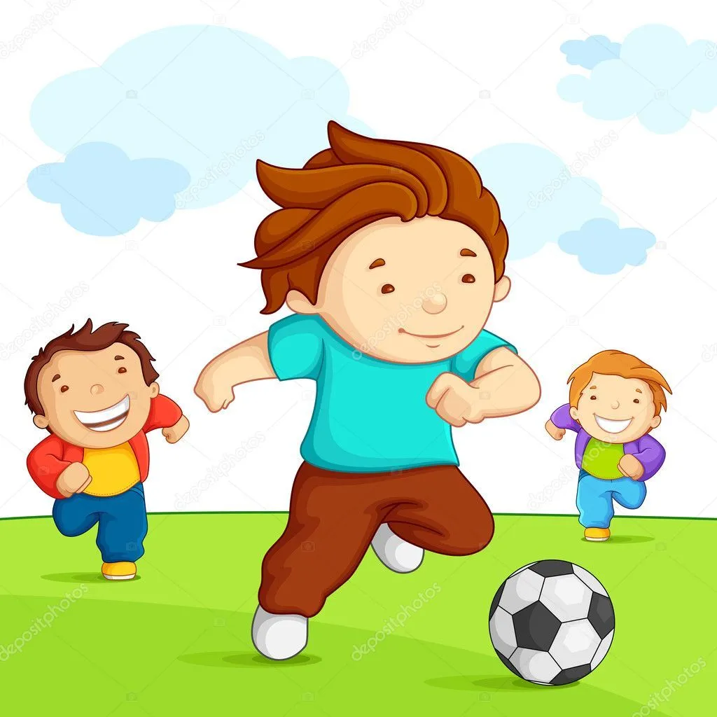 niños jugando al fútbol — Vector stock © stockshoppe #