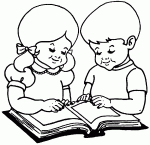 Niños leyendo la biblia « parvulines