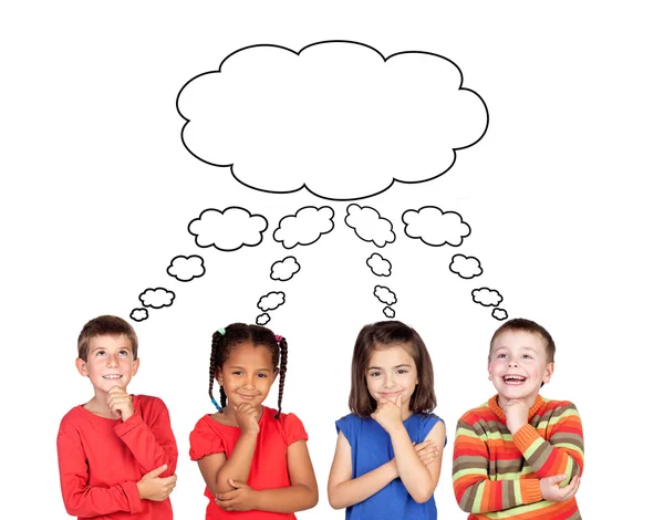 cuatro niños pensativos — Foto stock © Gelpi #9628488