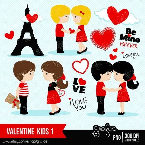 NIÑOS SAN VALENTIN 1 Digital Clipart Imagenes San por grafos