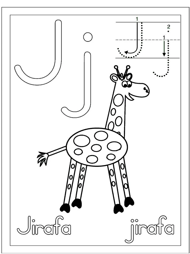 ... PARA NIÑOS:EL ABECEDARIO COLOREAR LETRA J : ACTIVIDADES PARA NIÑOS