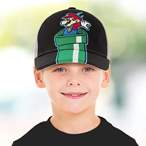 Nintendo Super Mario - Gorra de béisbol para niños, Talla 4-7, Gris, 4-7 Años : Amazon.com.mx: Ropa, Zapatos y Accesorios