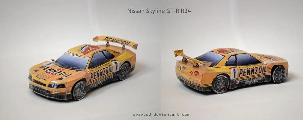 Nissan Skyline GT-R R34 Papercraft + DOWNLOAD by svanced on DeviantArt