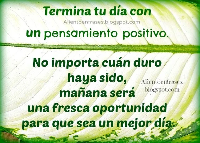 Buenas Noches con un pensamiento positivo | Aliento en Frases