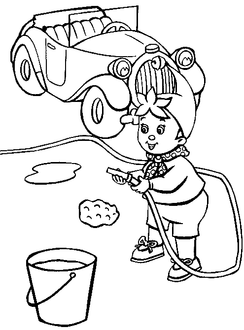 Dibujos de un niño lavando un carro - Imagui