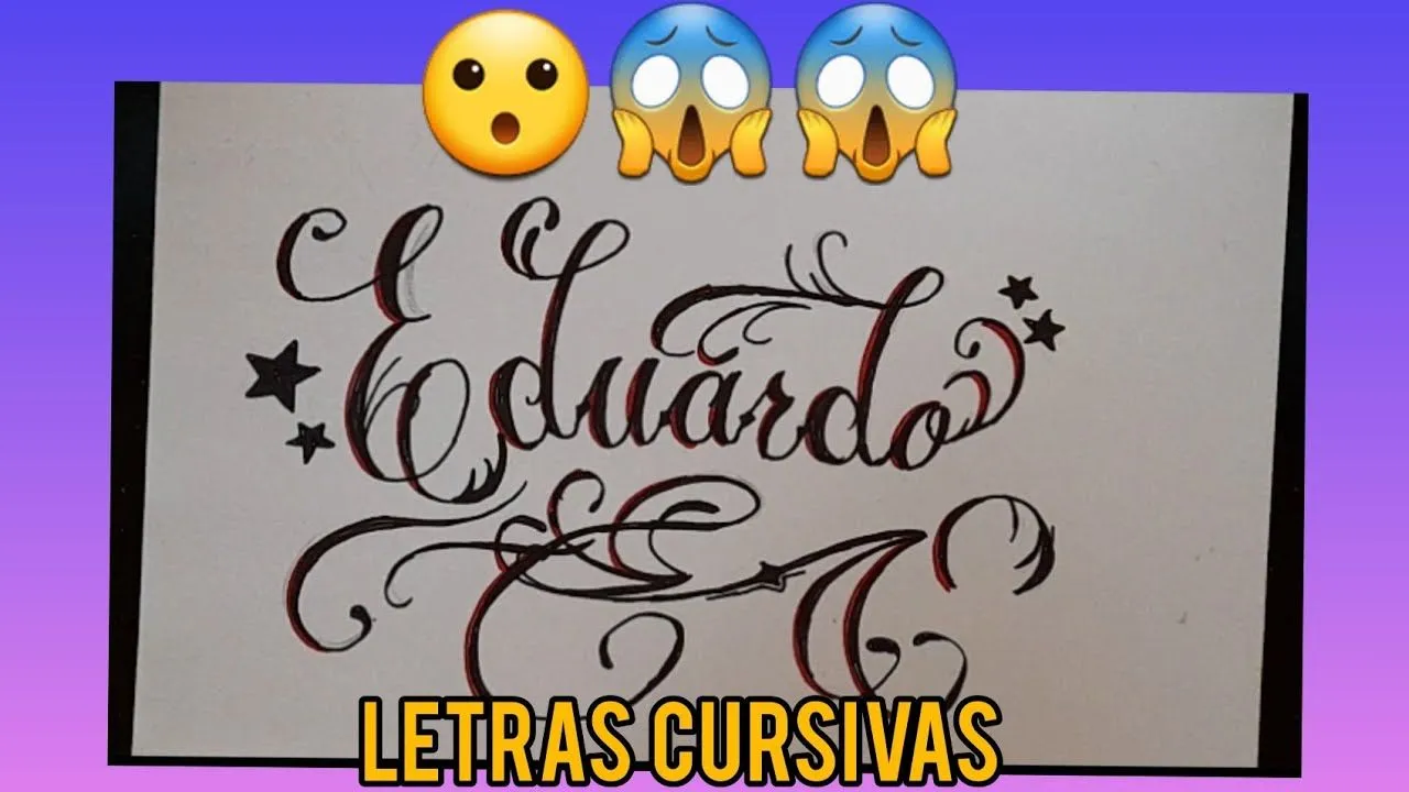 Hago el Nombre de EDUARDO en letra CURSIVA / Art Nelson - YouTube