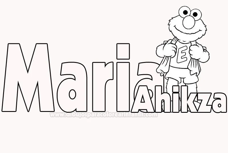 Nombre Maria Ahikza para colorear ~ Dibujos para Colorear Infantil