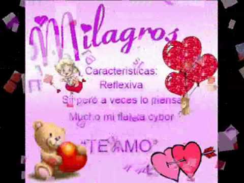 Tu Nombre esta plasmado en mi Corazon "Milagros" - YouTube