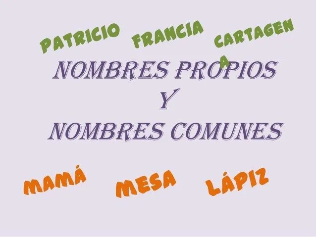 Nombres propios y comunes