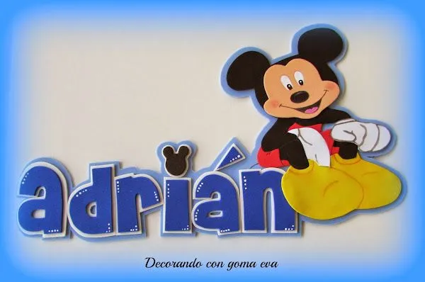 Nombres en foami de Mickey - Imagui