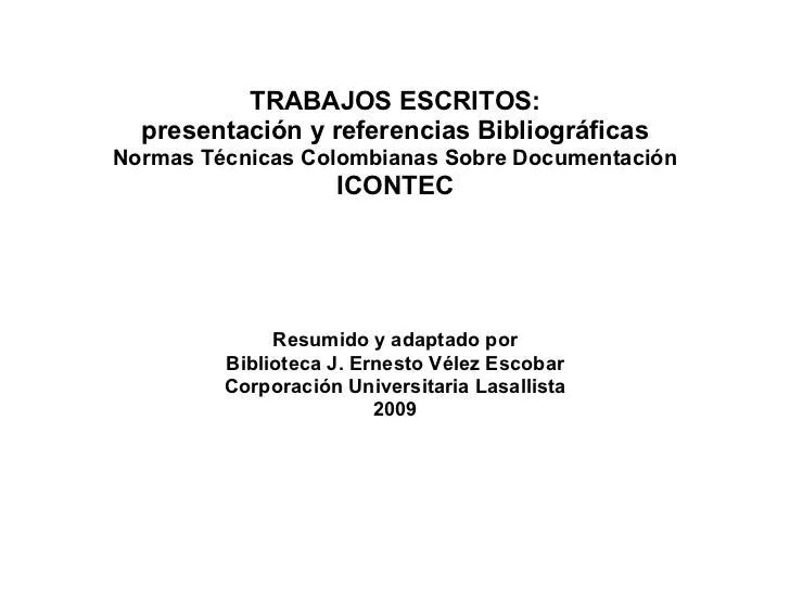 Normas Icontec Trabajos AcadéMicos