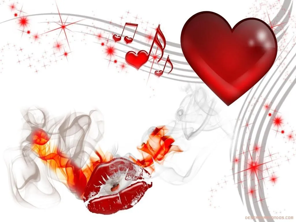 notas musicales en tu corazon por san valentin fondo de pantalla