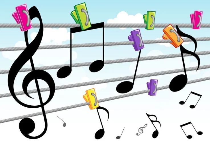 Notas musicales dibujos para FaceBook - Imagui